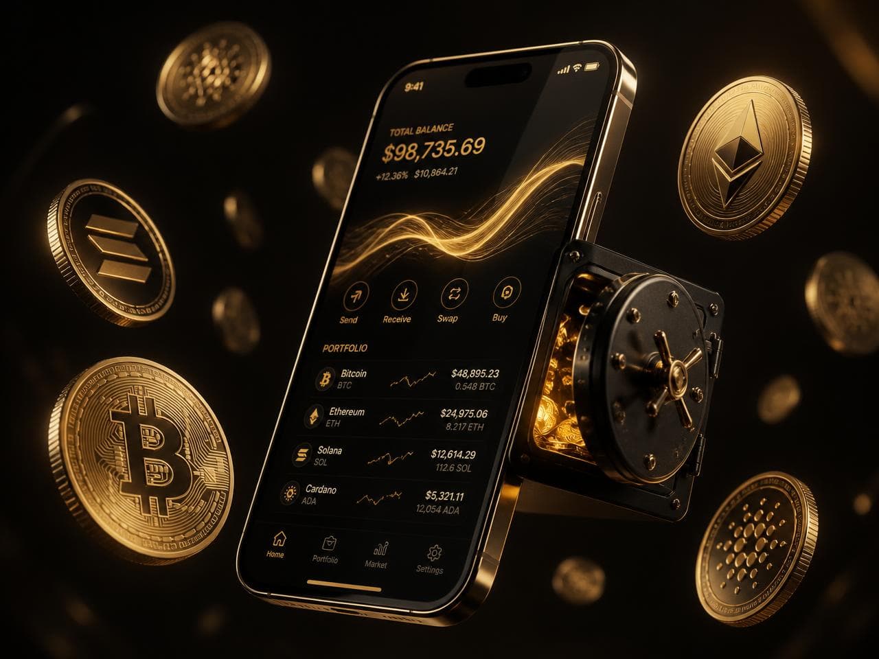 An escrow vault holding digital assets